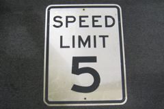 Sign-Speed Limit 5, metal, black/white, 18"w x 24"t, stock number S-1015