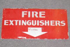 Sign-Fire Extinguishers V, 2-sided, metal, gray/red, 20"w x 10"t, stock number S-1022