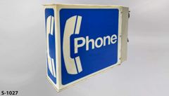 Sign-lighted-2 sided-"Phone" w/ symbol, 24"w x 7"d x 19"t box, stock number S-1027