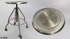 Stool, stainless steel, 15"dia round seat, seat height adjustable, stock number S-1052
