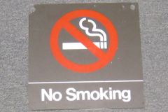 Sign-No Smoking - w/ international symbol for no smoking, stock number S-1066