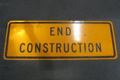 Sign-End Construction, metal, black/orange, 48"w x 18"t, stock number S-1069