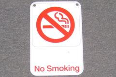 Sign-No Smoking - w/ international symbol for no smoking, stock number S-1128