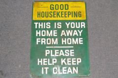 Sign-Good Housekeeping This Is Your Home Away From Home... metal, stock number S-1155