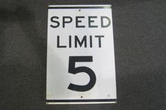 Sign-Speed Limit 5, metal, black/white, 16"w x 24"t, stock number S-1169
