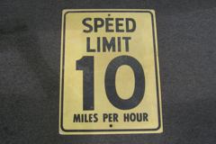 Sign-Speed Limit 10 Miles Per Hour, plastic, blk/wht, 18"w x 24"t, stock number S-1171