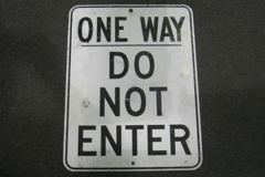 Sign-One Way Do Not Enter, metal, blk/wht, 18"w x 24"t, stock number S-1175