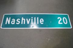 Sign-NASHVILLE 20, metal, white/green, 72"w x 18"t, stock number S-1182