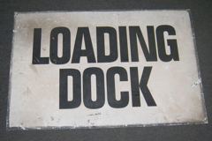 Sign-Loading Dock, 36"w x 24"t, metal, blk/wht, stock number S-1327