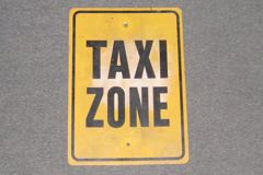 Sign-Taxi Zone, - black/yellow - 14" x 10", stock number S-1339