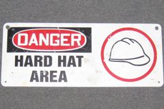 Sign-Danger Hard Hat Area, stock number S-1349