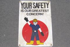 Sign-Your Safety Is Our Greatest Concern, man waving, 12"w x 18"t, stock number S-1353