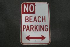 Sign-No Beach Parking, 12x18, red/wht, stock number S-1366