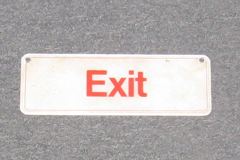 Sign-Exit - 9" x 3", red/wht, plastic, stock number S-1368