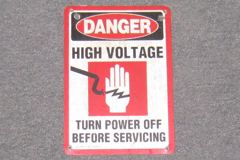 Sign-Danger High Voltage Turn Power Off Before Servicing, stock number S-1411