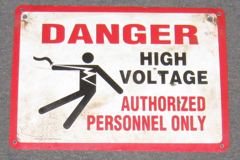 Sign-Danger High Voltage Authorized Personnel Only, stock number S-1414
