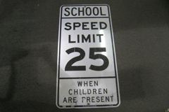 Sign-School Speed Limit 25 When Children Are Present, blk/wht 48"x24", stock number S-1434