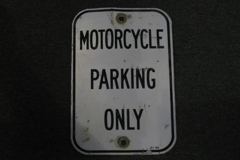 Sign-Motorcycle Parking Only, 8"w x 12"t, wht/blk, stock number S-1455