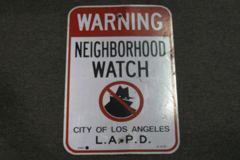 Sign-Neighborhood Watch, red/silver 12x18, stock number S-1459