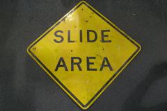 Sign-Slide Area, yellow/blk, 41"w x 41"t (30"x30" square), stock number S-1472