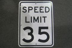 Sign-Speed Limit 35, blk/wht, 18"w x 24"t, stock number S-1480