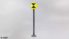 Delineator/Bollard, parking lot, 10"diam. reflective black triangles, stock number S-1507