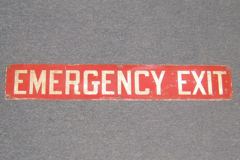 Sign-Emergency Exit, red/white, metal, 24"w x 4"t, stock number S-1517