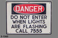 Sign-Do Not Enter When Lights Are Flashing,plastic, red/blk/wht, 24"w, stock number S-1565