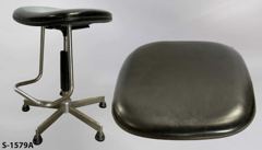 Stool w/ footrest, no back, 18"wx17"d black seat, metal frame, stock number S-1579a