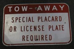 Sign-Tow away special placard.., red/wht 12x18 metal, stock number S-1629