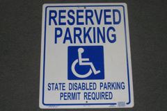 Sign-Reserved Parking, State Disabled Parking Permit Required, stock number S-1683