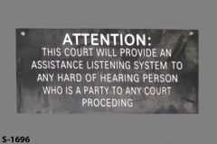Sign-Attention: This Court Will Provide An Assistance Listening, stock number S-1696