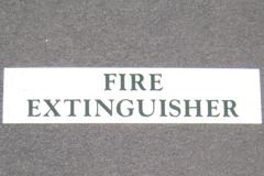 Sign-Fire Extinguisher, lucite, white/green, 4" x 18", stock number S-1806