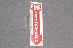 Sign-Fire Extinguisher, 4"w x 14"t, on 90 deg. bracket, stock number S-1831