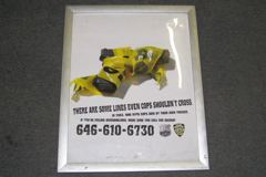 Poster, NYPD, 18"w x 24"t, metal frame "There are some lines even, stock number S-1836m