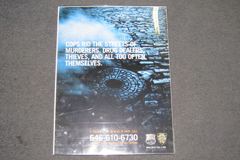 Poster, NYPD, 18"w x 24"t, plastic frame "Cops rid the streets...", stock number S-1838p