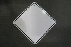 Sign-blank, 18"x18" White w/black boarder metal (blank), stock number S-1860