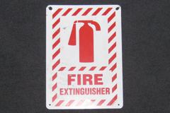 Sign-Fire Extinguisher, red/white, metal, 10"w x 14"t, stock number S-1865