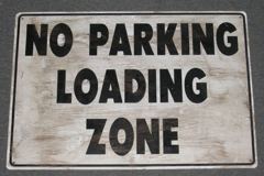 Sign-No Parking Loading Zone, 14"w x 20"t, plastic, blk/wht, stock number S-2022