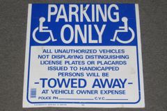 Sign-Parking Only (w/ 2 handicapped symbols) All Authorized, stock number S-2025