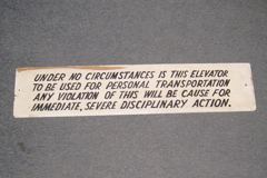 Sign-Under No Circumstances Is This Elevator.."w x 7"t, stock number S-2031