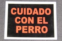 Sign-Spanish-Cuidado Con El Perro, stock number S-2066d
