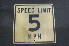 Sign-Speed Limit 5 MPH, fiberglass, black/white, 24" x 24", stock number S-2076