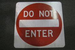Sign-Do Not Enter, red/white, metal 24"x24", stock number S-2081