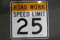 Sign-Road Work Speed Limit 25 (DOUBLE SIDED) End 25 Speed Limit, stock number S-2082