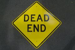 Sign-Dead End, ylw/blk, 24" x 24", metal, stock number S-2085