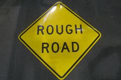 Sign-Rough Road, ylw/blk, plastic, 49"w x 49"t (36"x36" square), stock number S-2087