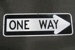 Sign-ONE WAY, stock number S-2097a
