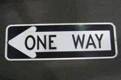 Sign-ONE WAY <, stock number S-2097b