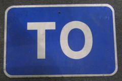 Sign-To, wht/blue, 18"w x 12"t, metal, stock number S-2115